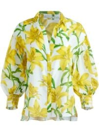 Alice Olivia Maylin Floral Cotton Silk Blouse in Stargazer Multi at Saks Fifth Avenue