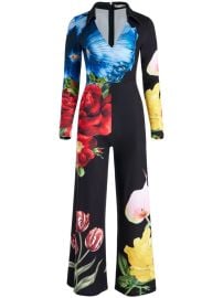 Alice Olivia Melina Faux Wrap Wide Leg Jumpsuit at Farfetch