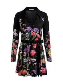 Alice Olivia Millicent Floral Tie Waist Fit Amp Flare Minidress at Saks Fifth Avenue
