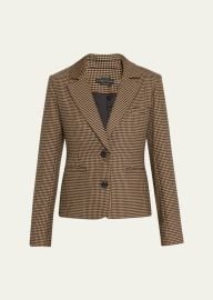 Alice Olivia Persol Mini Houndstooth Notch Collar Blazer - at Bergdorf Goodman