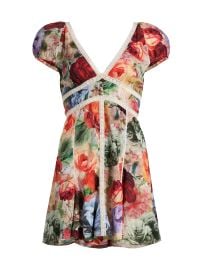 Alice Olivia Plunging V Neck Cotton Minidress at Saks Fifth Avenue