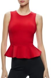 Alice Olivia Poppy Peplum Scuba Top at Nordstrom