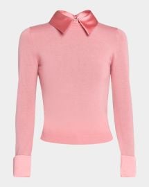 Alice Olivia Porla Collared Merino Wool Sweater at Neiman Marcus