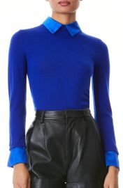 Alice Olivia Porla Collared Stretch Wool Sweater at Nordstrom