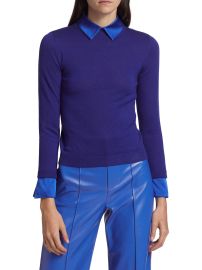 Alice Olivia Porla Collared Stretch Wool Sweater at Saks Fifth Avenue