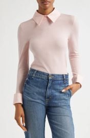 Alice Olivia Porla Collared Stretch Wool Sweater at Nordstrom