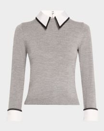 Alice Olivia Porla Collared Sweater at Neiman Marcus