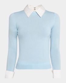 Alice Olivia Porla Collared Sweater at Neiman Marcus