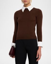 Alice Olivia Porla Collared Sweater at Neiman Marcus