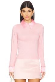 Alice Olivia Porla Collared Sweater In Rose Quartz at Revolve