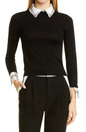 Alice Olivia Porla Convertible Collar and Cuffs Stretch Wool Sweater at Nordstrom