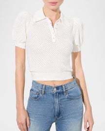 Alice Olivia Ramona Pointelle Polo at Neiman Marcus