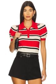 Alice Olivia Ramona Striped Pullover In Perfect Ruby Multi at Revolve