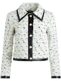 Alice Olivia Renae Cropped Tweed Jacket - at Farfetch