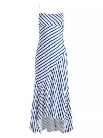 Alice Olivia Rosa Asymmetric Striped Midi Dress at Saks Fifth Avenue