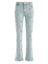 Alice Olivia Roxie Embellished Straight Flare Jeans at Saks Fifth Avenue