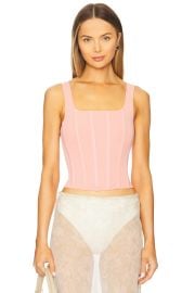 Alice Olivia Ruby Corset Tank In Dusty Rose at Revolve