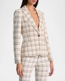Alice Olivia Ryder Plaid Twill Slim Blazer at Neiman Marcus
