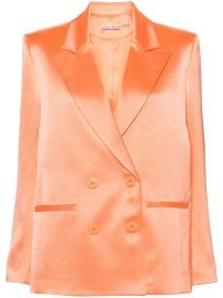 Alice Olivia Santos double-breasted Satin Blazer Orange at Farfetch