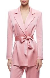 Alice Olivia Satin Self Tie Blazer at Nordstrom