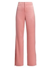 Alice Olivia Satin Slit Hem Bootcut Pants at Saks Fifth Avenue