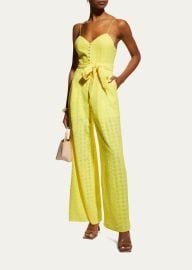 Alice Olivia Shanti Eyelet Jumpsuit with Smocked Back - at Bergdorf Goodman