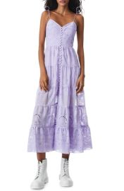 Alice Olivia Shanti Eyelet Sundress in Lavender Size 6 at Nordstrom