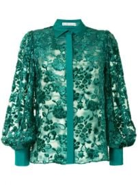 Alice Olivia Sheer Floral Velvet Shirt - Farfetch at Farfetch