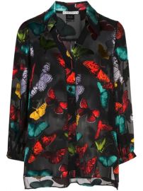 Alice Olivia Sheila Sheer Butterfly Blouse - Farfetch at Farfetch