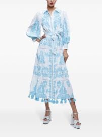 Alice Olivia Shira floral embroidered shirtdress at Farfetch