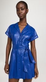 Alice Olivia Shirley Faux Leather Mini Shirtdress at Shopbop