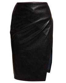 Alice Olivia Siobhan Vegan Leather Knee-Length Wrap Skirt at Neiman Marcus