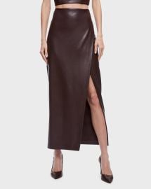 Alice Olivia Siobhan Vegan Leather Wrap Maxi Skirt at Neiman Marcus