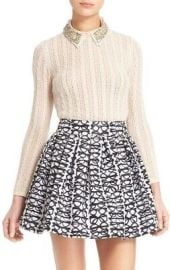 Alice Olivia Tamsin Embellished Collar Ivory Sweater Knit Top Size M NWOT eBay at eBay