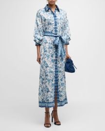 Alice Olivia Tanika Button-Front Maxi Shirtdress at Neiman Marcus