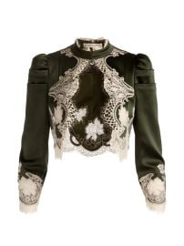 Alice Olivia Thomasina lace-trim Jacket Green at Farfetch