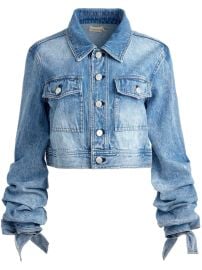 Alice Olivia Tiff bow detail denim jacket at Farfetch