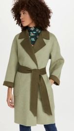 Alice Olivia Tomiko Reversible High Lo Belt Coat in Sage Olive at Shopbop