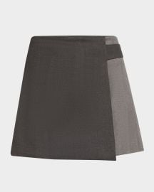 Alice Olivia Toni Asymmetric Pleated Mini Skirt at Neiman Marcus