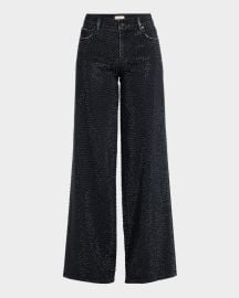 Alice Olivia Trish Low-Rise Embellished Baggy Jeans at Neiman Marcus