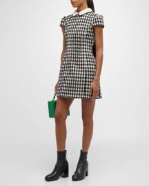 Alice Olivia Velia Embellished Collar Tweed Minidress at Neiman Marcus