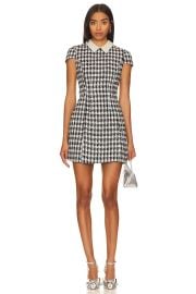 Alice Olivia Velia Embellished Collar Tweed Minidress at Revolve