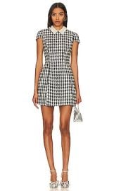 Alice Olivia Velia Mini Dress In Black Off White at Revolve