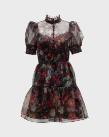 Alice Olivia Vernita Puff Sleeve Mini Dress at Neiman Marcus