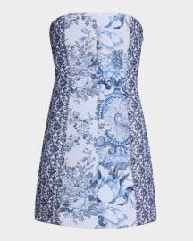 Alice Olivia Violet Strapless Seamed A-Line Mini Dress at Neiman Marcus