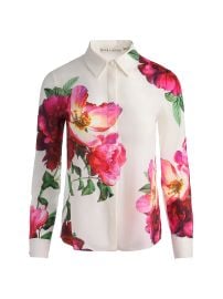 Alice Olivia Willa Floral Silk Button Front Top at Saks Fifth Avenue