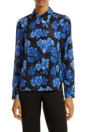 Alice Olivia Willa Floral Silk Button-Up Shirt at Nordstrom