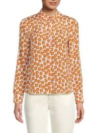 Alice Olivia Willa Novelty Print Silk Shirt on SALE at Saks Off 5th