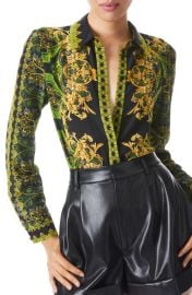 Alice Olivia Willa Print Silk Shirt at Nordstrom