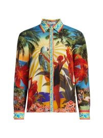 Alice Olivia Willa Tropical Print Silk Blouse at Saks Fifth Avenue